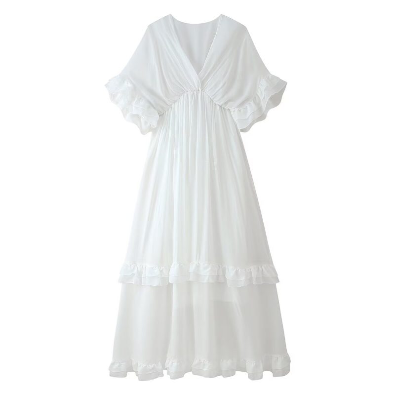 Women’s Summer V-Neck Flounce Vacation Dress - Image 3