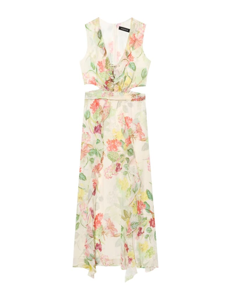 Women’s Summer Open Design Floral Print Dress - Image 3