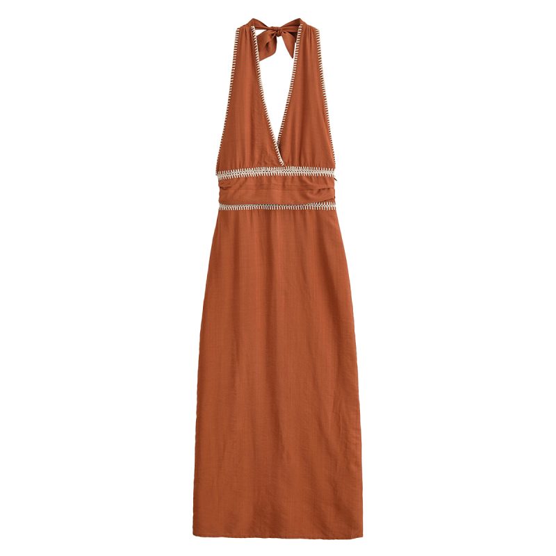 Summer Women’s Simple Embroidered Midi Dress - Image 2