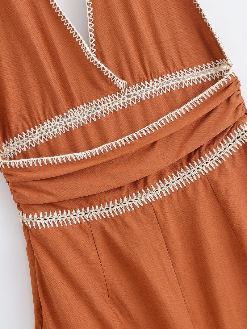 Summer Women’s Simple Embroidered Midi Dress - Image 4