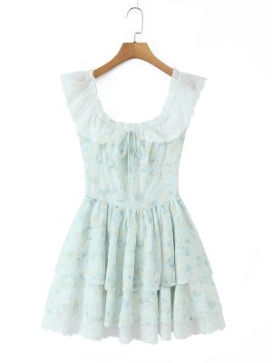 Sleeveless Embroidered Dress with Doll Silhouette