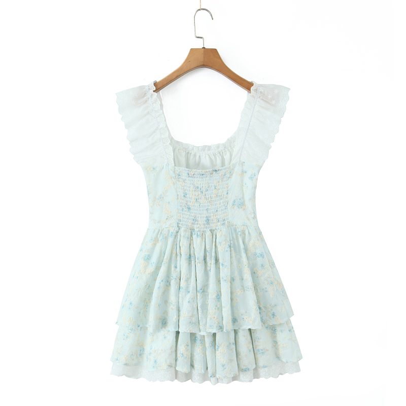 Sleeveless Embroidered Dress with Doll Silhouette - Image 2