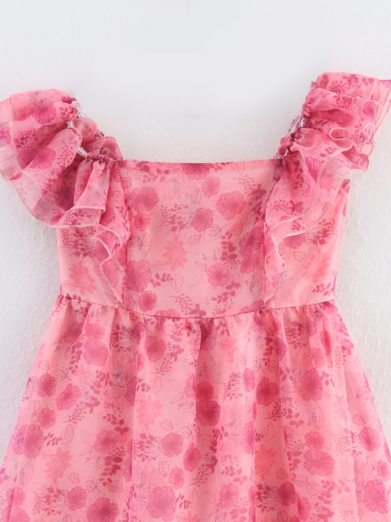 Women’s Summer French Fly Sleeve Waist Dress - Image 2