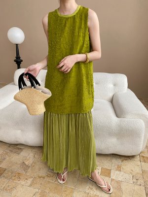 Women’s Vacation Floral Faux Two-Piece Vest Dress