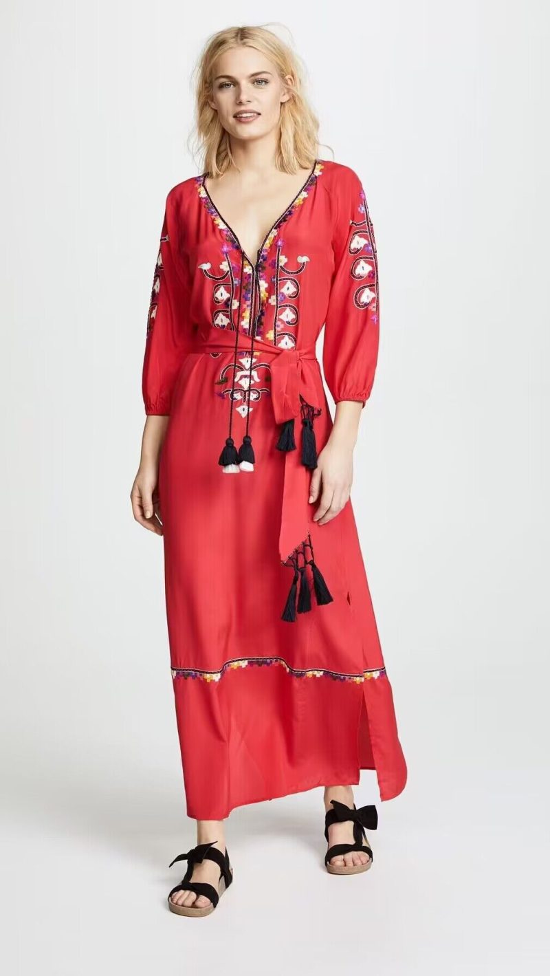 Spring Autumn Embroidered Dress for Women’s Travel