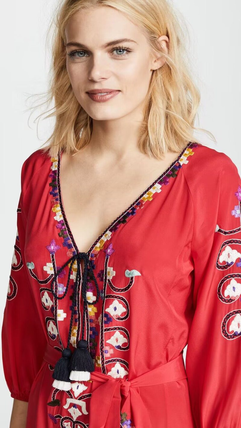 Spring Autumn Embroidered Dress for Women’s Travel - Image 4