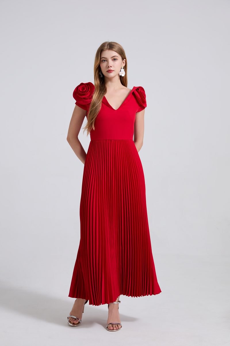 Lightweight 3D Flower Women’s Maxi Summer Dress