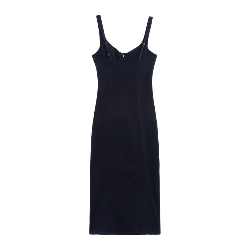 Women’s Denim Midi Length Sling Dress - Image 2