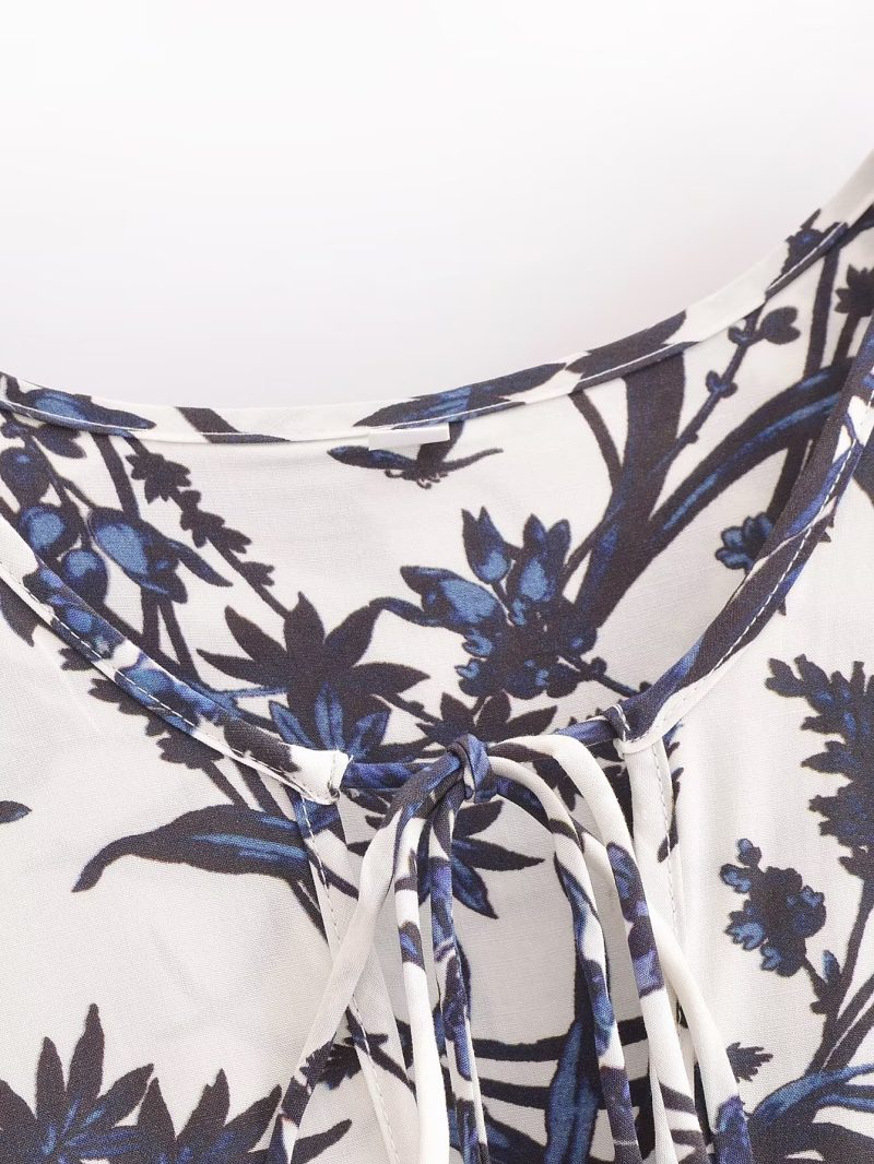 Women’s Bohemian Print Long Sleeve Midi Dress - Image 3