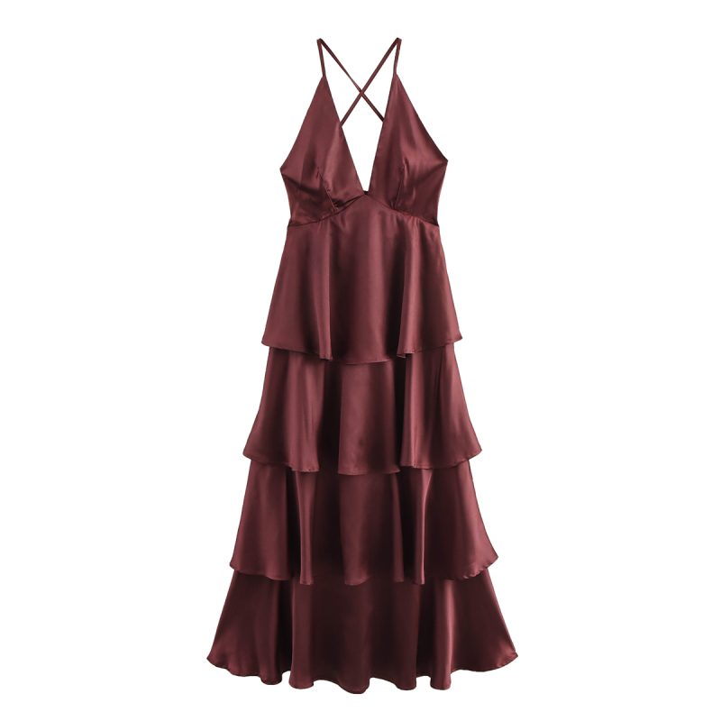Romantic Light Summer Dress Deep V Plunge Women
