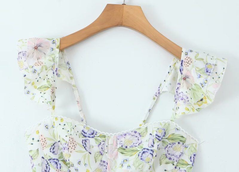 Women’s French Slim Fit Floral Maxi Dress - Image 3