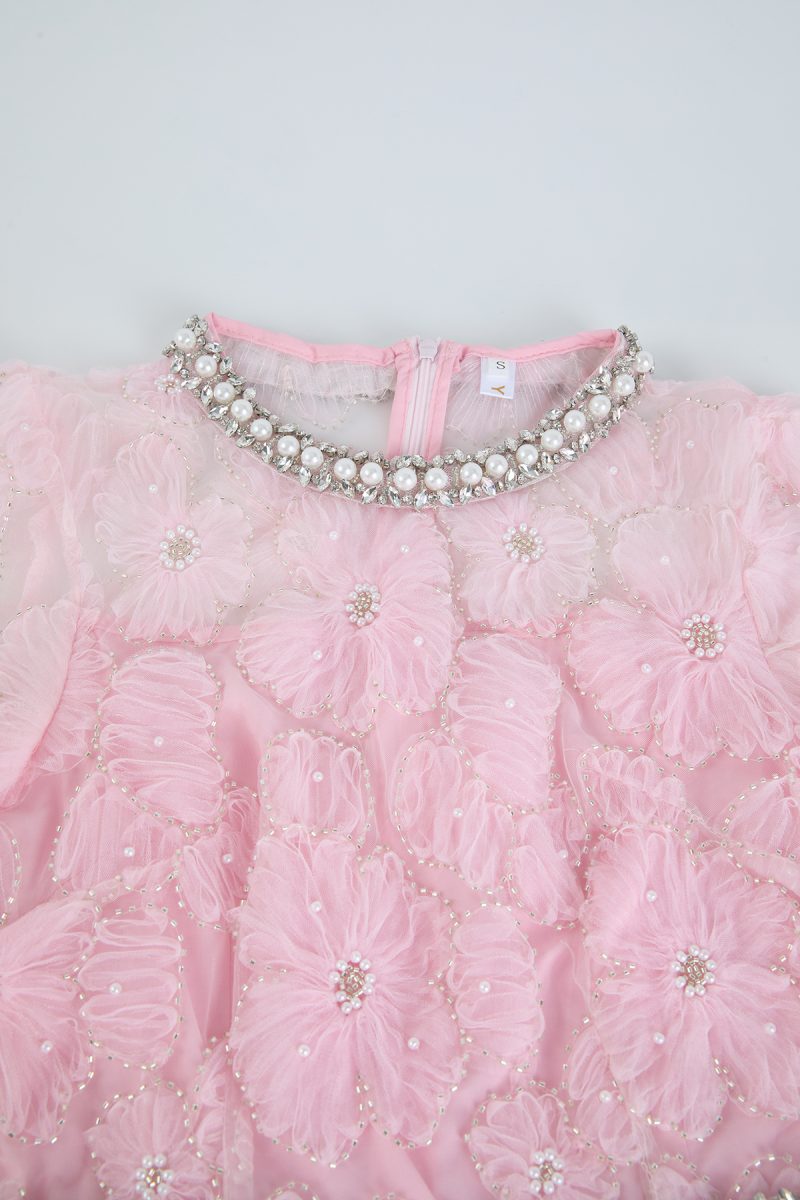 Women’s Pearl Stitched High Waist Evening Dress - Image 3