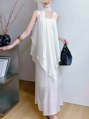 Fashionable Summer Sling Dress Three-Piece Set for Women