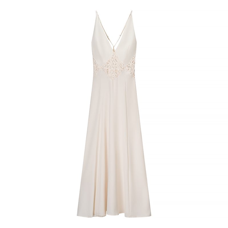 Elegant Summer Suspender Dress with Cutout Stitching - Image 3