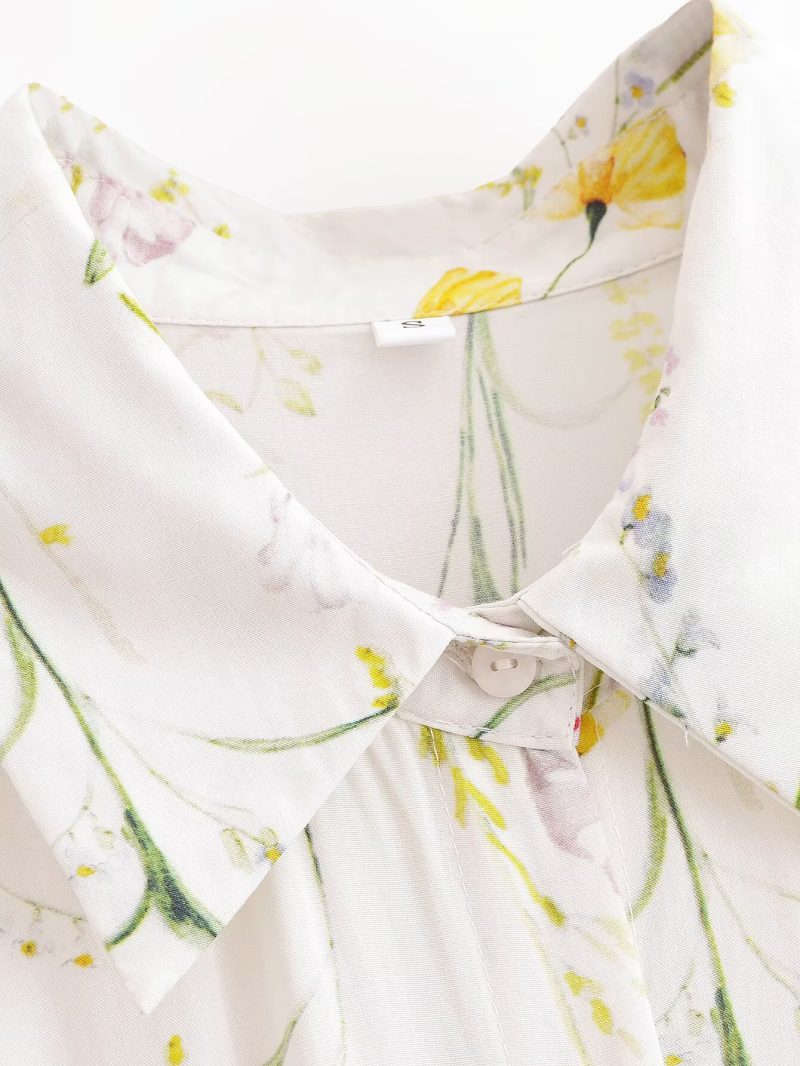 Printed Bohemian Beach Belted Midi Dress - Image 3