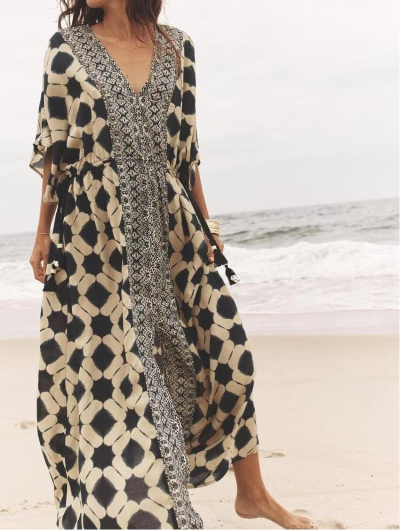 Women’s Printed Robe Style Casual Dress