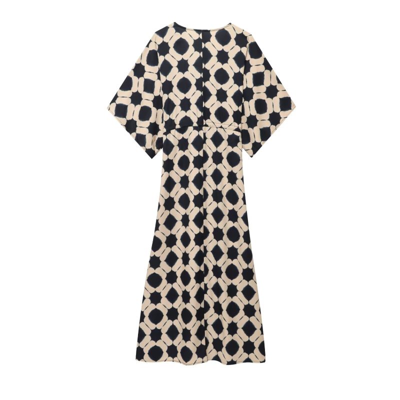 Women’s Printed Robe Style Casual Dress - Image 3