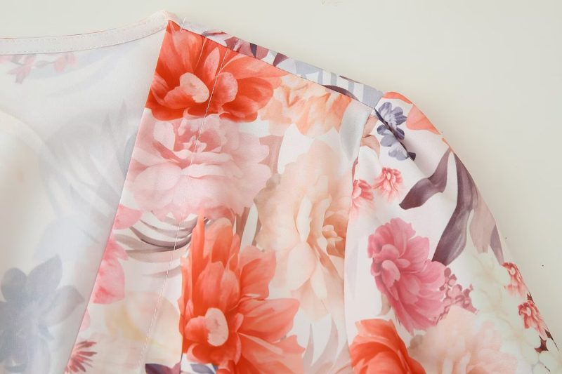 Autumn French Vintage Floral Print Belted Dress - Image 4