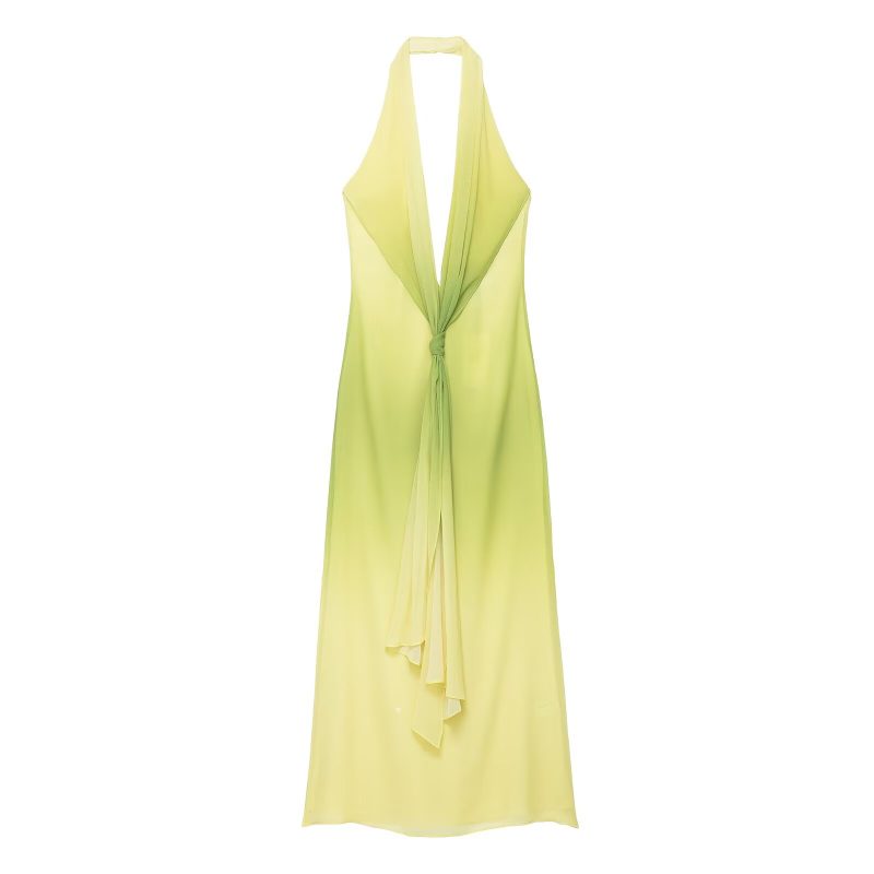 Summer Printed Maxi Dress with Bow Tie Women - Image 3