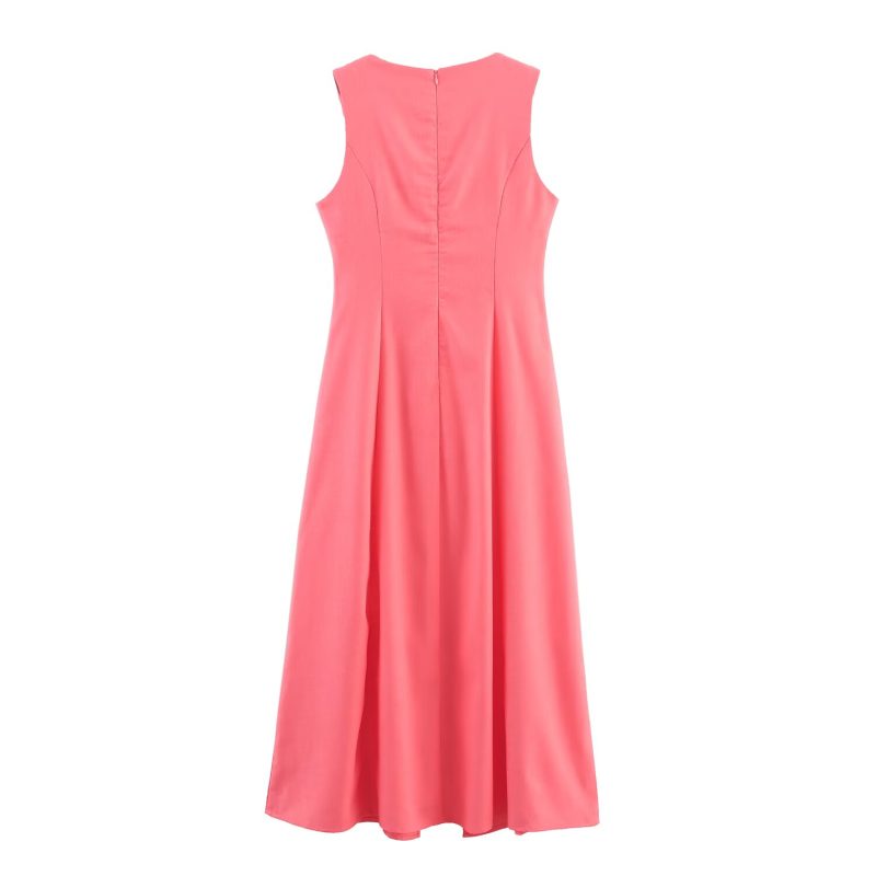 Flattering Single Breasted Summer Linen Dress - Image 2