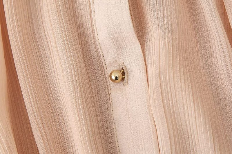 Chic Pleated Midi Dress with Belt & Sleeves - Image 4