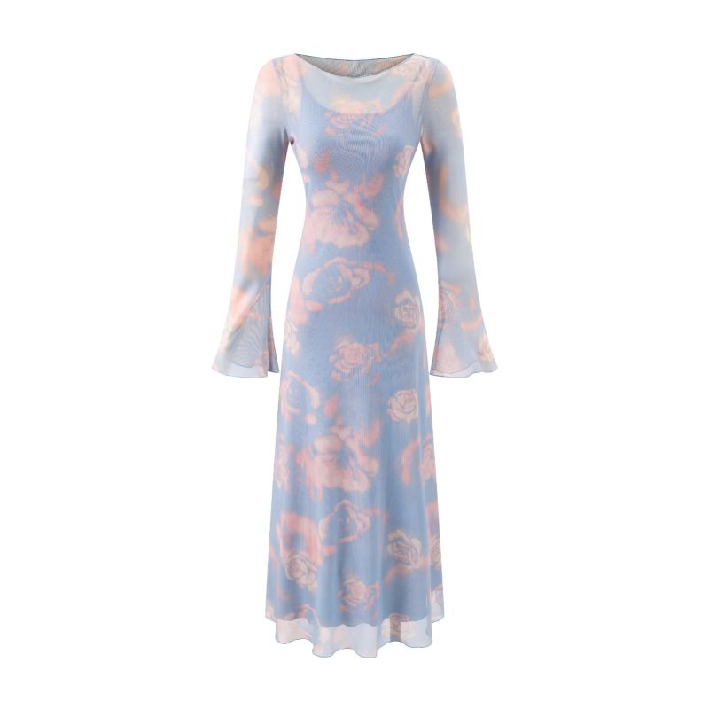 Women’s Summer Casual Long Sleeve Slim Fit Dress