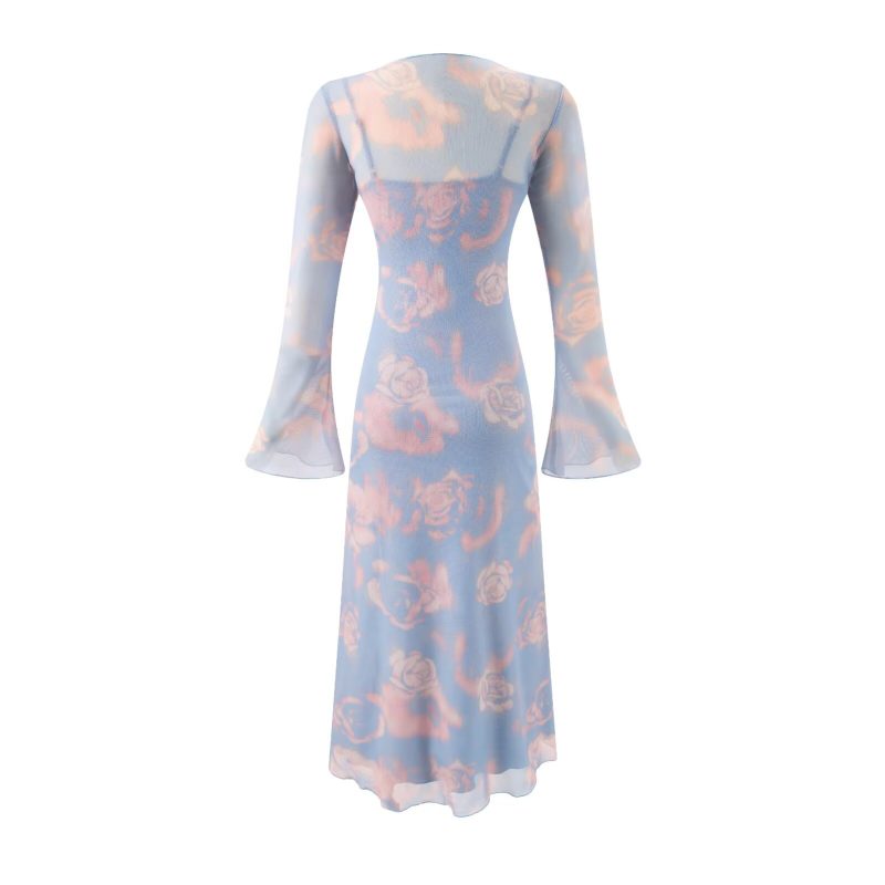 Women’s Summer Casual Long Sleeve Slim Fit Dress - Image 2