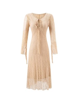 Women’s Summer Vintage Drawstring Strap Casual Dress