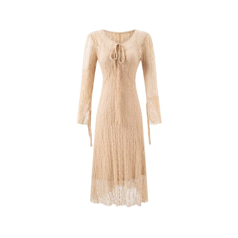 Women’s Summer Vintage Drawstring Strap Casual Dress