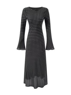 Elegant Women’s Polka Dot Flared Sleeve Slim Dress