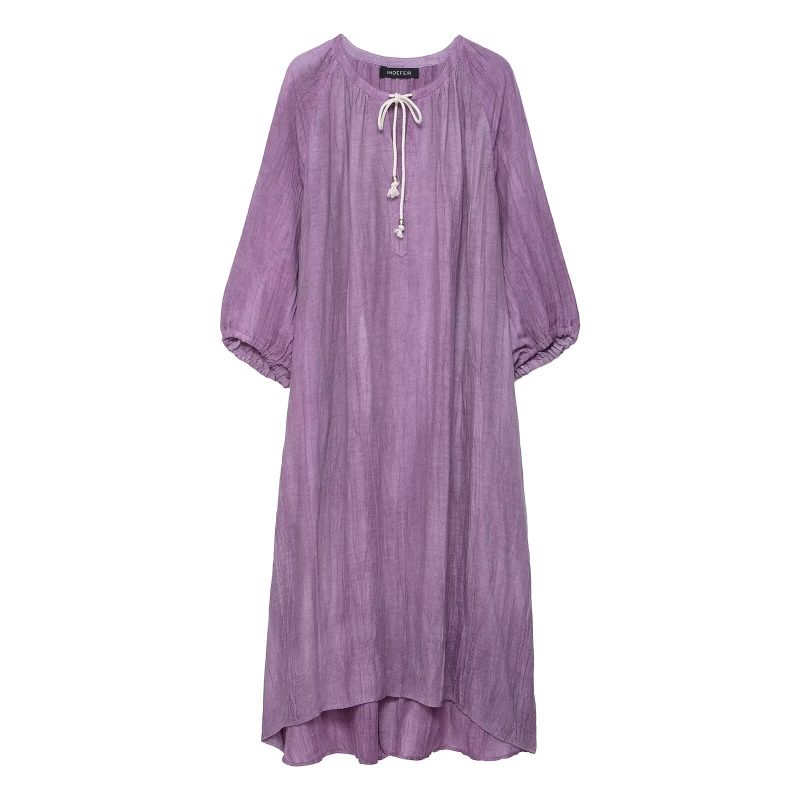 Women’s Autumn Tie-Dye Long Sleeve Shirt Dress - Image 2