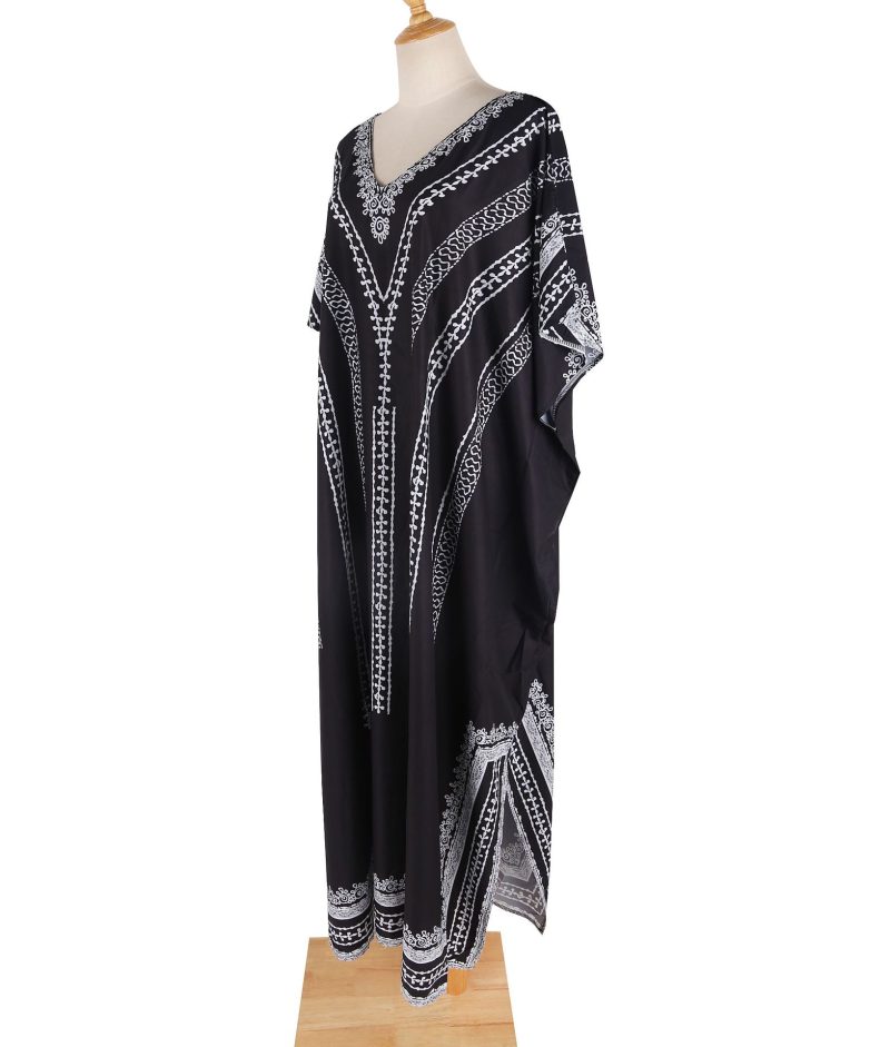 Plus Size Black Quick-Dry Beach Robe Dress - Image 4