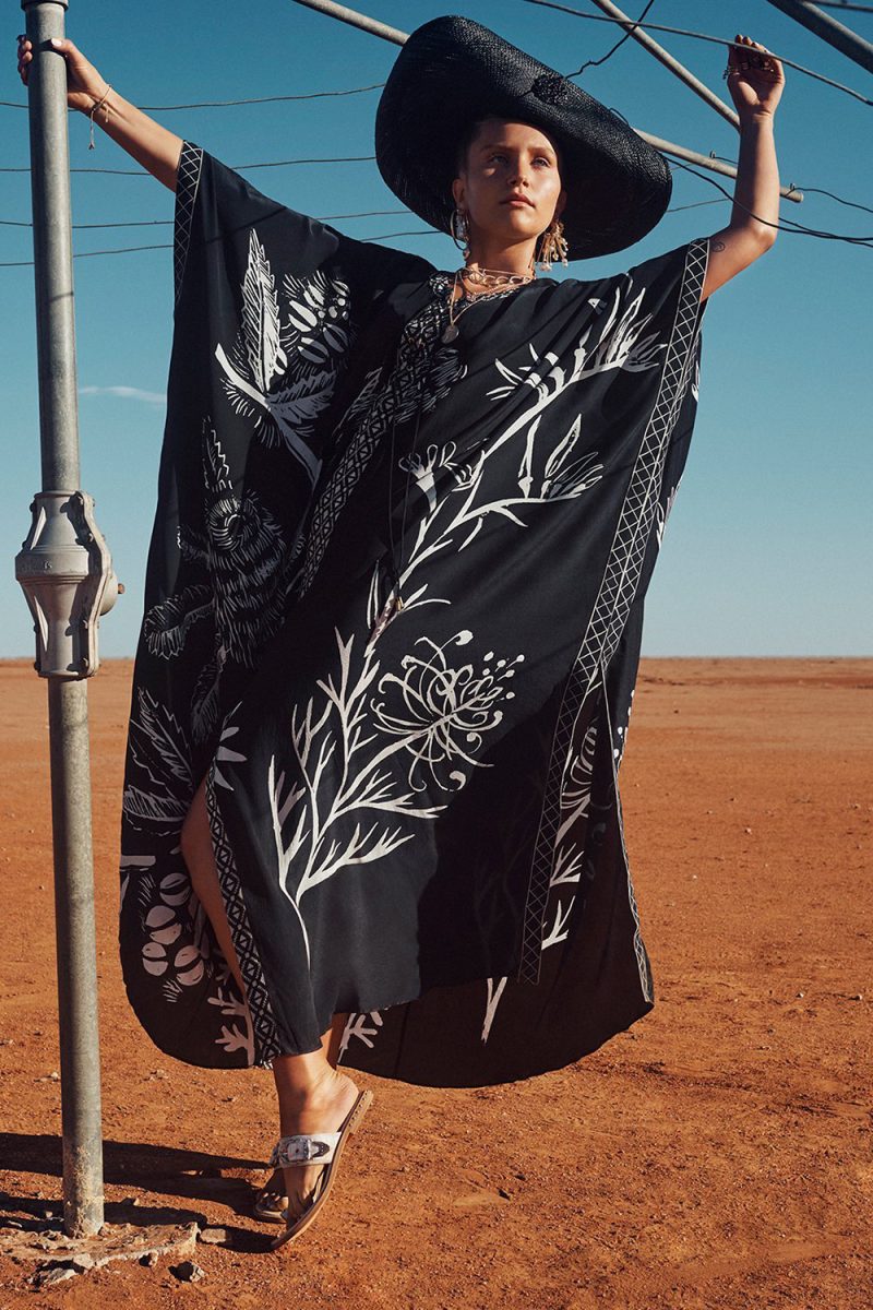 Blue Stretch Pattern Beach Cover Up Dress - Image 2