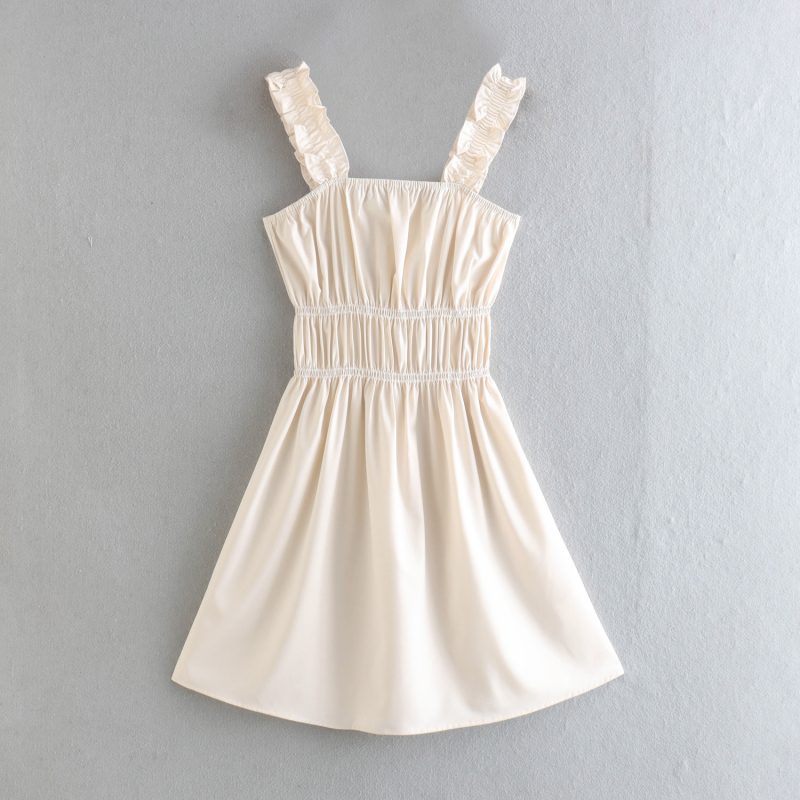 Solid Color Slim Fit Fresh Summer Dress - Image 2