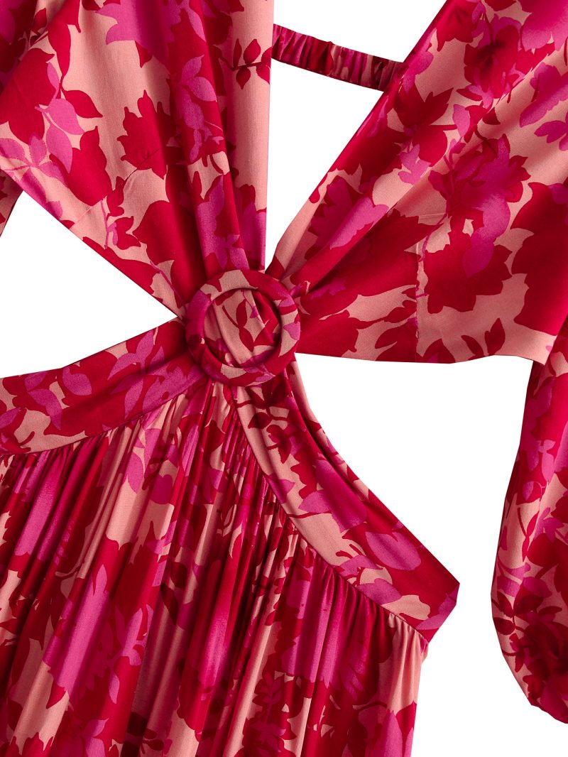 Spring Printed Asymmetric Hollow Out Irregular Dress - Image 3