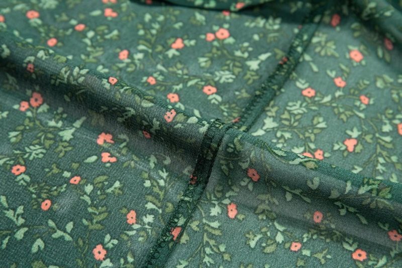 Summer Retro Dark Green Small Floral Sundress - Image 4