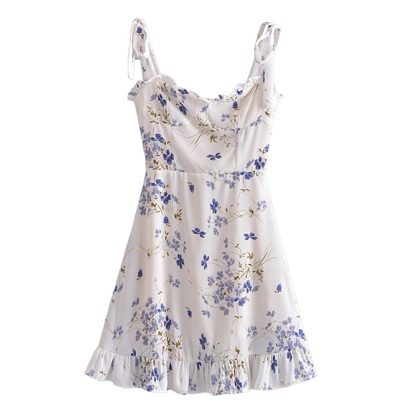 Summer Fresh Floral Slim Stringy Selvedge Dress