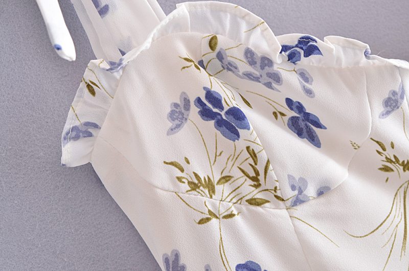 Summer Fresh Floral Slim Stringy Selvedge Dress - Image 4