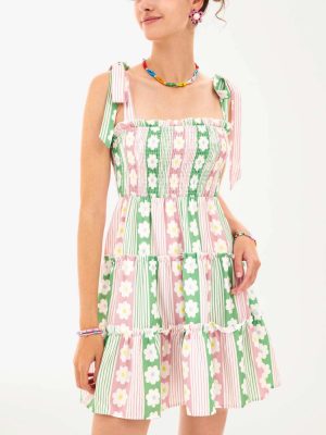 Summer Niche Printed High Waist Tiered Dress