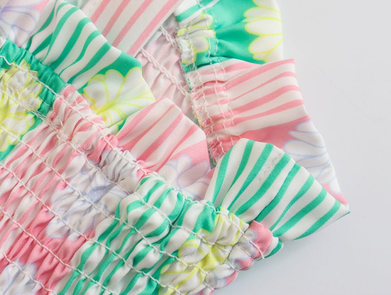 Summer Niche Printed High Waist Tiered Dress - Image 3