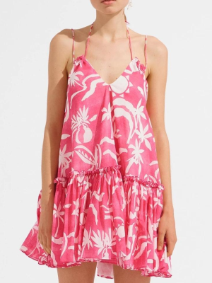 Sweet Tiered Pleated Sling Dress for Spring