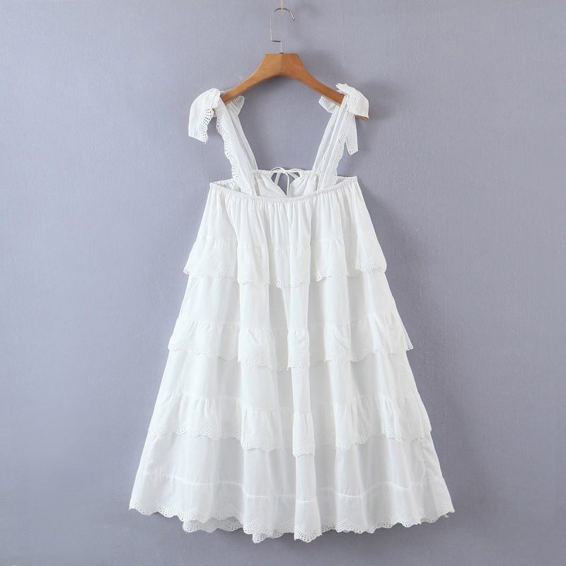 Tiered Suspender Dress with Delicate Lace Detail
