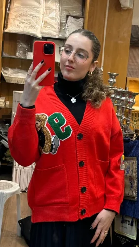 Cartoon Bear Sweater - Loose Fit Autumn Winter Cardigan photo review