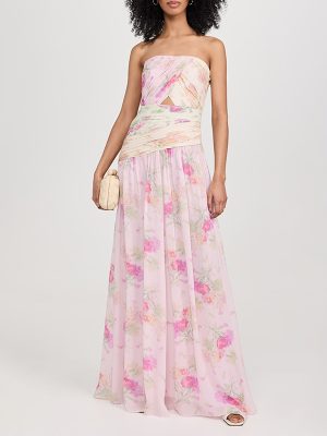 Summer Silk Floral Wrap Maxi Beach Dress