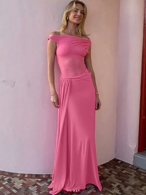 Summer Slim Fit Mesh Diagonal Collar Dress
