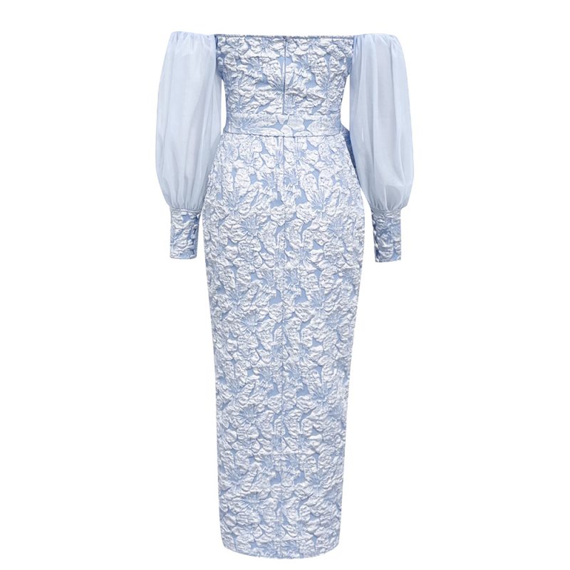 Women’s Retro Tube Top Lantern Sleeve Dress - Image 3
