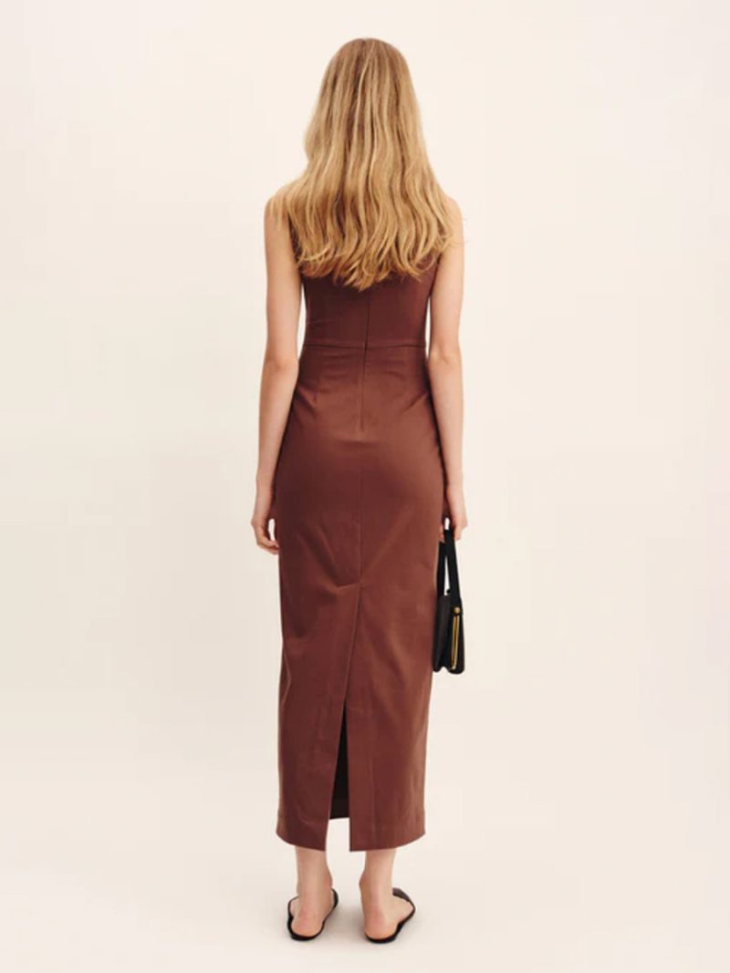 Simple Square Collar Cotton Linen Summer Maxi Dress - Image 4