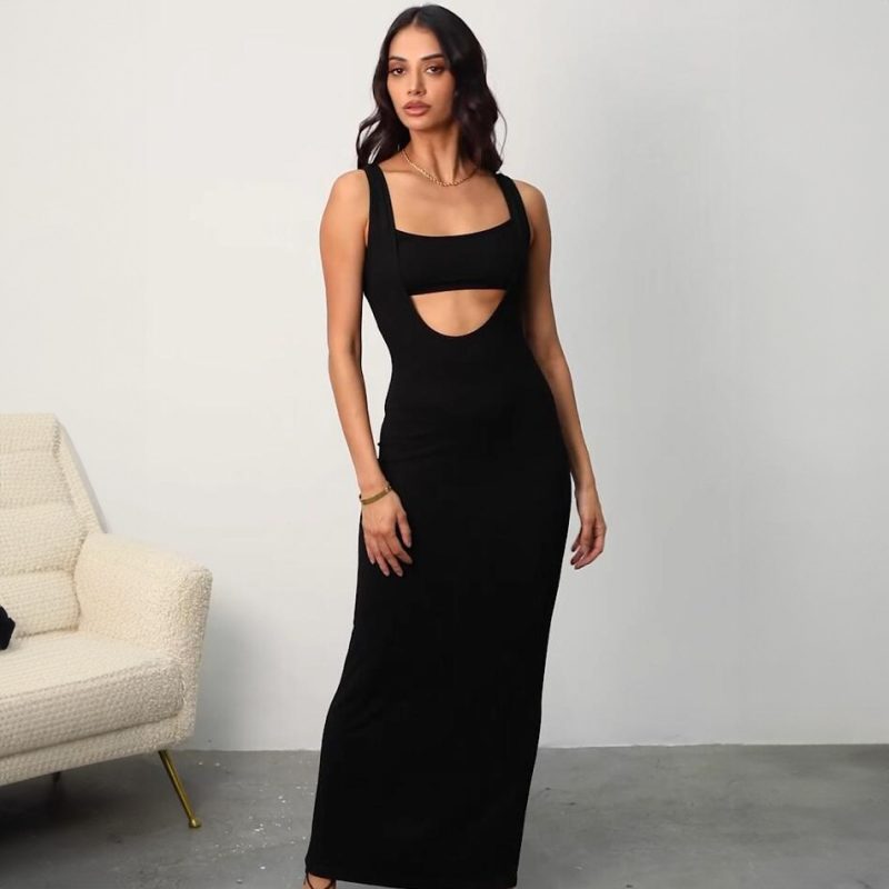 Versatile Women’s Two-Way Summer Solid Striped Dress - Image 4