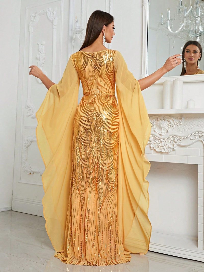 Women’s Elegant Sequin Fishtail Cocktail Evening Dress - Image 2