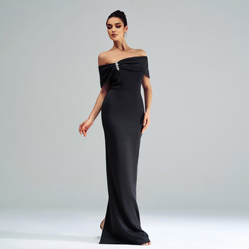 Women’s Sleeveless Off-Shoulder Fishtail Evening Dress - Image 4